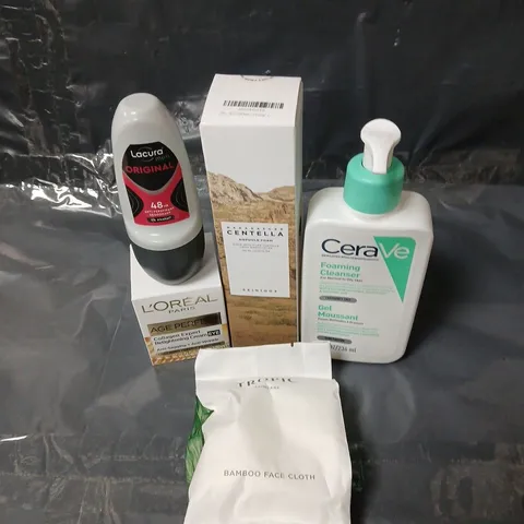 APPROXIMATEY 20 ASSORTED HEALTH AND BEAUTY PRODUCTS TO INCLUDE CENTELLA APOULE FOAM, LACURA ROLL ON DEODORANT AND TROPIC BAMBOO FACE CLOTH