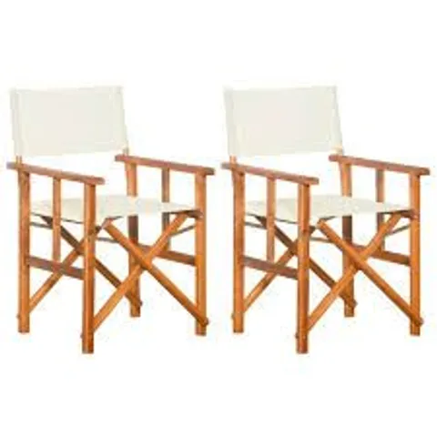 BOXED WOODEN DIRECTOR CHAIRS (SET OF 2) - CREAM (1 BOX)
