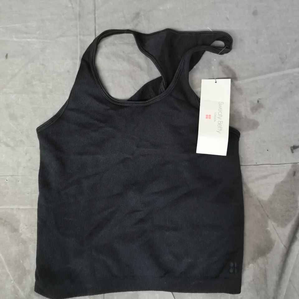 SWEATY BETTY SPRING SEAMLESS TANK TOP IN BLACK SIZE SMALL