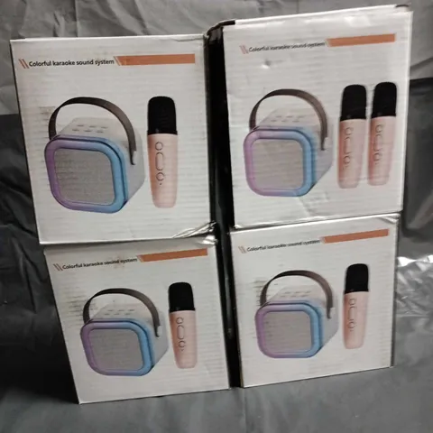 LOT OF 4 BOXED COLOURFUL KAROKE SOUND SYSTEMS