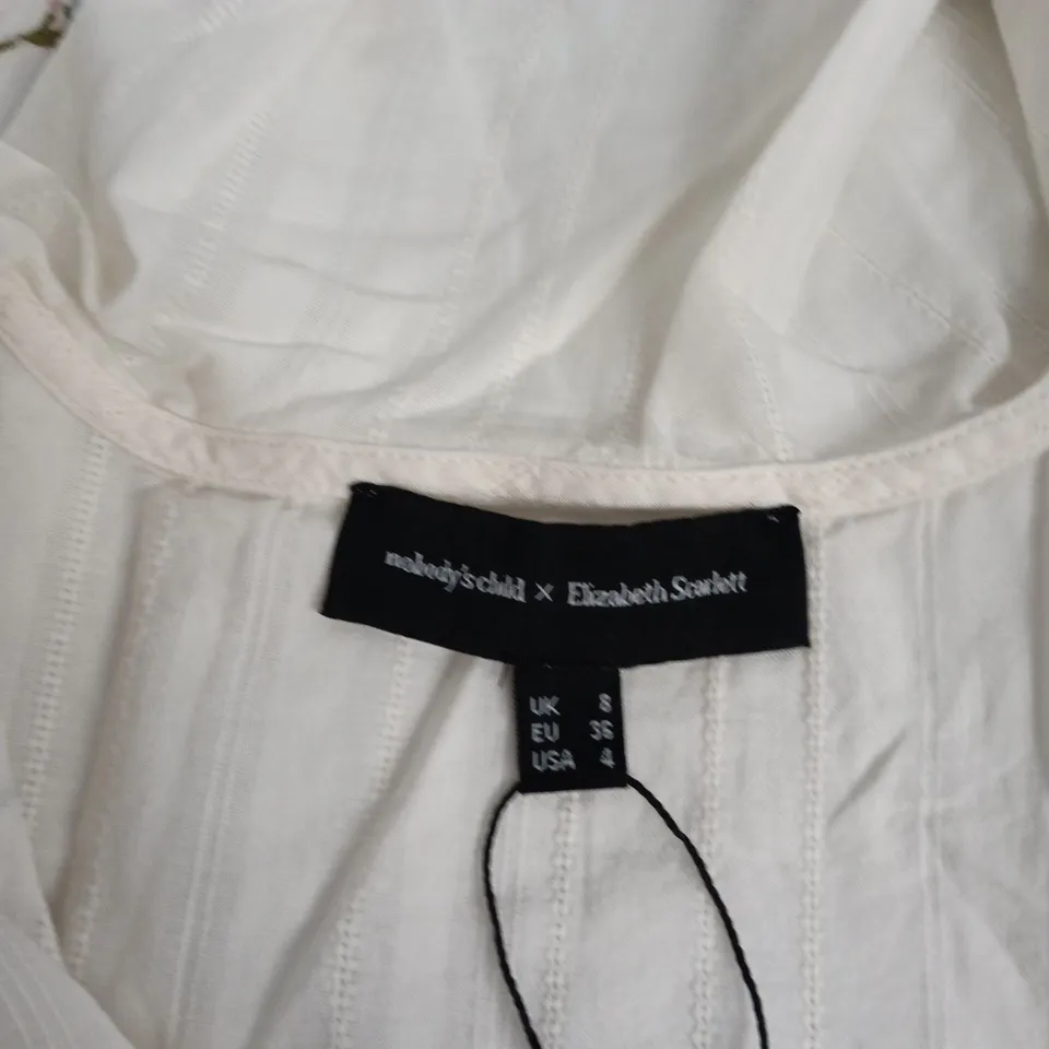 NOBODY'S CHILD X ELIZABETH SCARLETT WHITE BLOUSE – UK 8