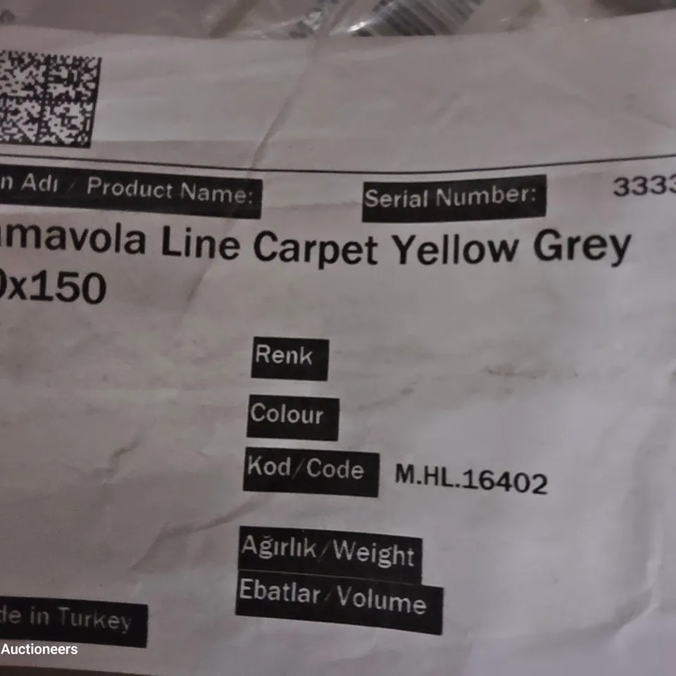 DESIGNER  LAMAVOLA LINE RUG YELLOW/GREY 80 × 150