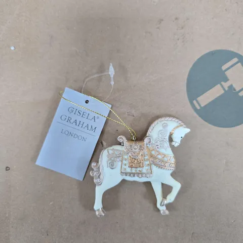 BOX OF 6 GISELA GRAHAM CAROUSEL HORSE HANGING TREE DECORATIONS