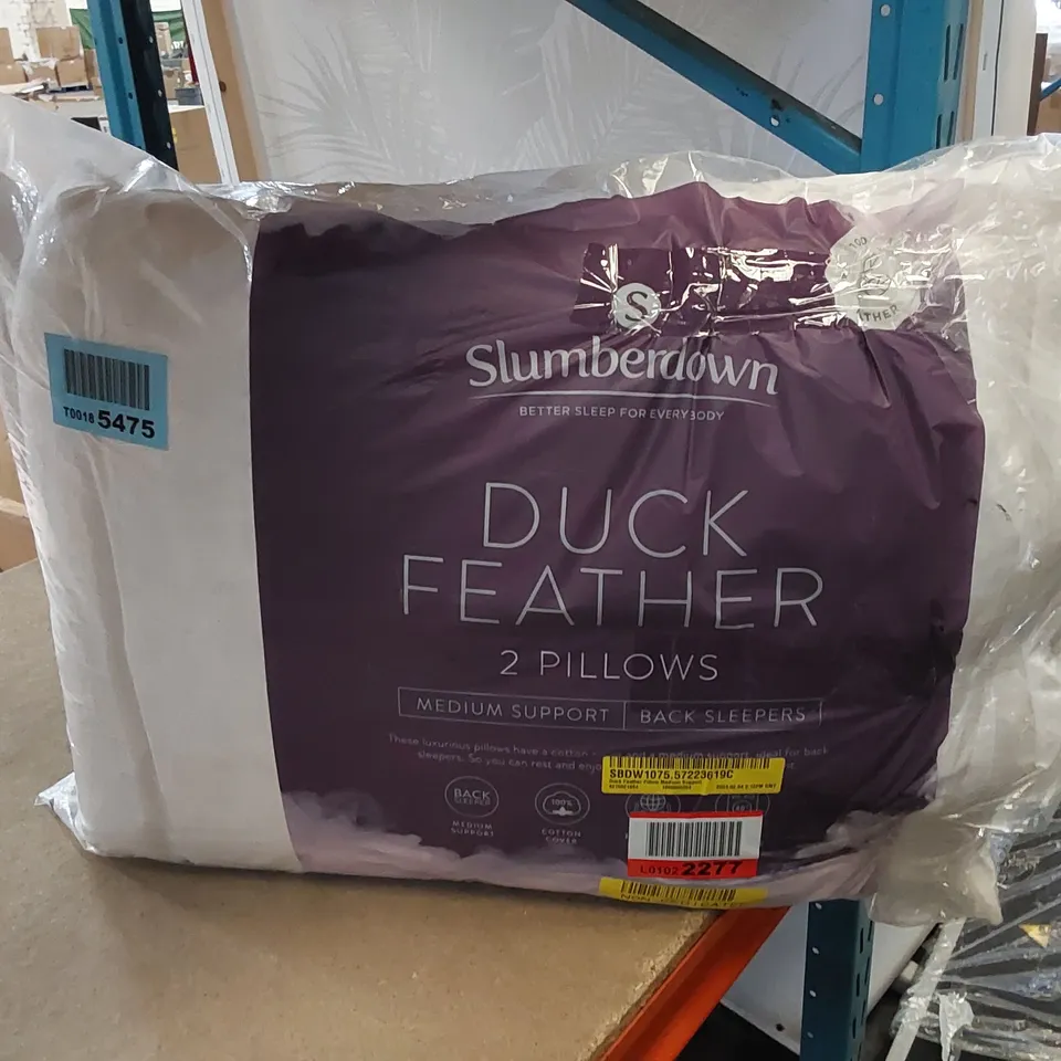 BAGGED SLUMBERDOWN DUCK FEATHER PILLOW MEDIUM SUPPORT - SET OF 2