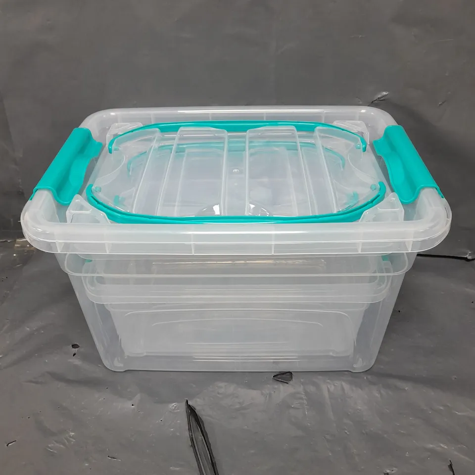 SET OF 3 PLASTIC STORAGE CONTAINERS WITH LIDS - COLLECTION ONLY 