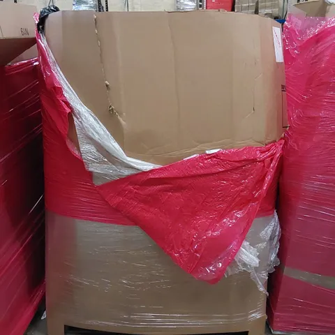 PALLET OF ASSORTED HOUSEHOLD ITEMS AND CONSUMER PRODUCTS. INCLUDES TOYS, PLUSHES, BABY PLAYPEN, ROTISSERIE PIZZA OVEN SYSTEM, BOXED FURNITURE ETC