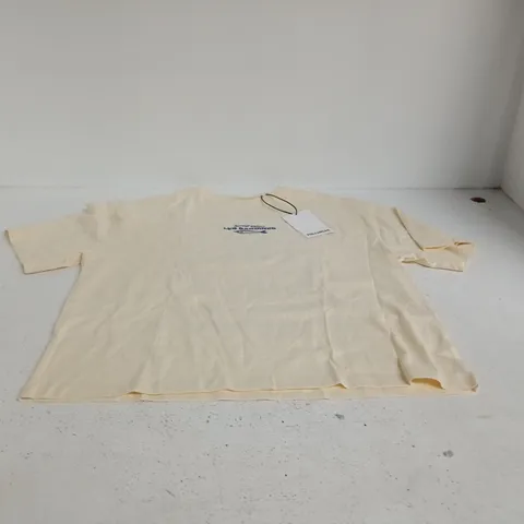 PULL&BEAR CREAM T‑SHIRT WITH SARDINES PRINT – UK M