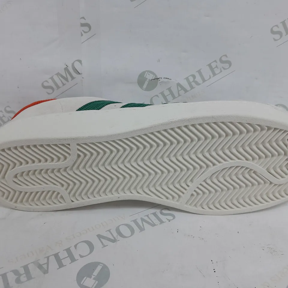 PAIR OF ADIDAS SUPERSTAR TRAINERS IN WHITE/GREEN - UK 11.5