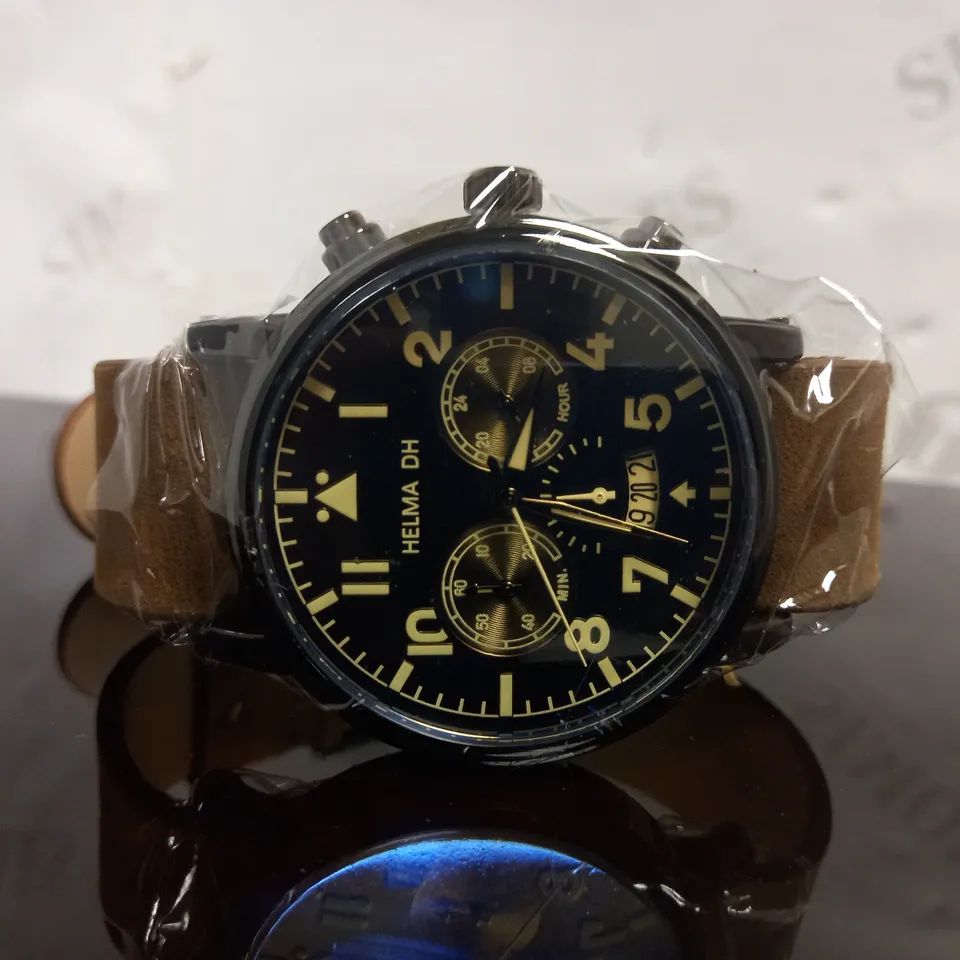 HELMA DH VINTAGE STYLE ACRYLIC STRAP WRISTWATCH RRP £750