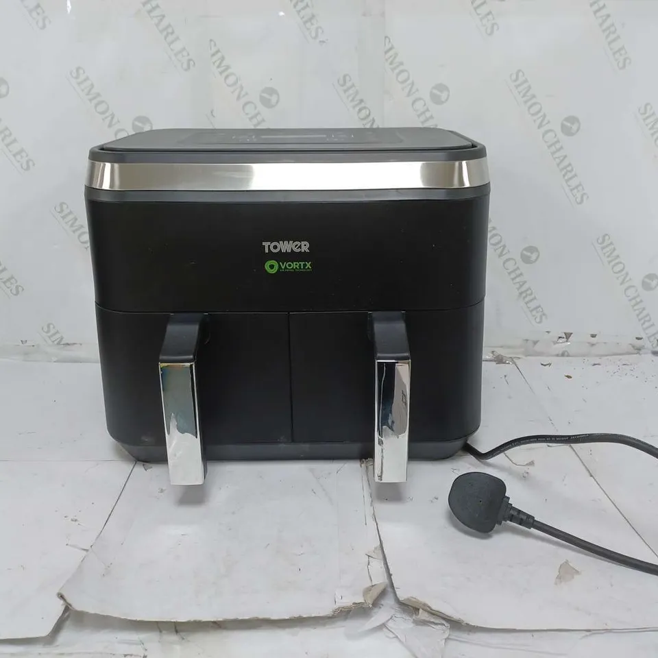 BOXED TOWER 8 LITRE DUAL BASKET AIR FRYER 