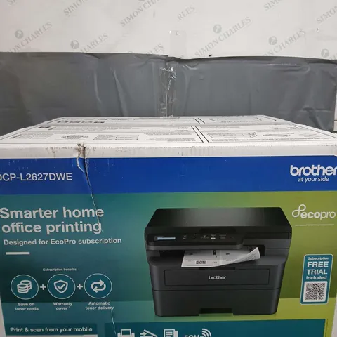 BOXED BROTHER DCP-L2627DWE ECOPRO READY 3-IN-1 MONO LASER PRINTER - COLLECTION ONLY