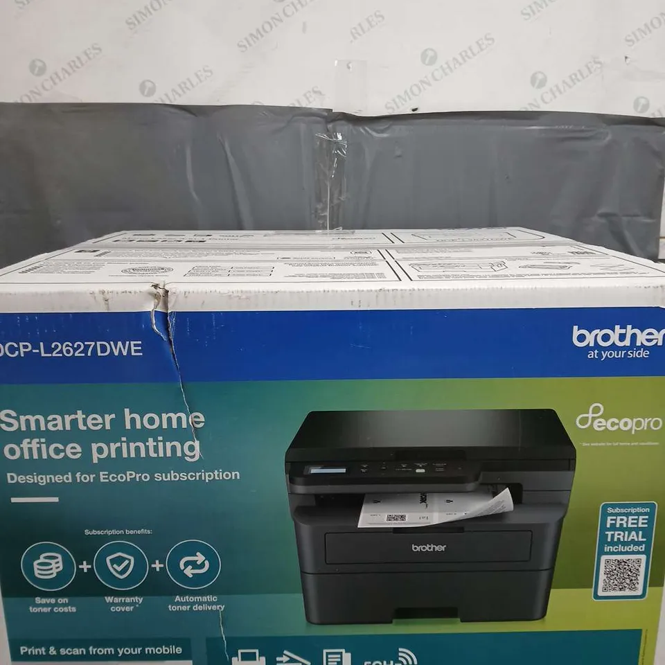 BOXED BROTHER DCP-L2627DWE ECOPRO READY 3-IN-1 MONO LASER PRINTER - COLLECTION ONLY