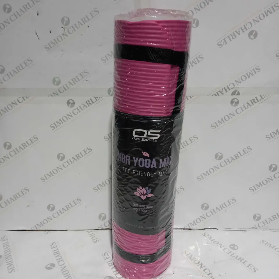 PACKAGED AND SEALED OZE SPORTS NBR ECO FRIENDLY YOGA MAT - PINK - 183 X 61CM