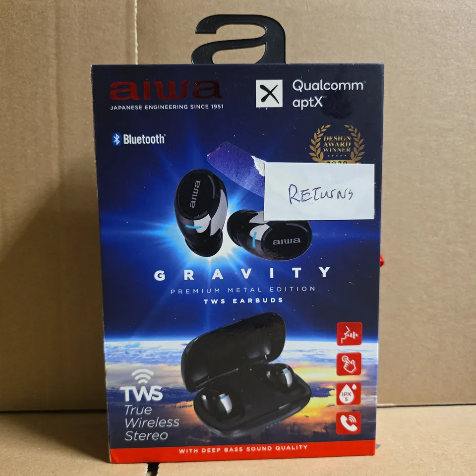BOXED AIWA EBTW-850 GRAVITY PREMIUM METAL EDITION TWS EARBUDS