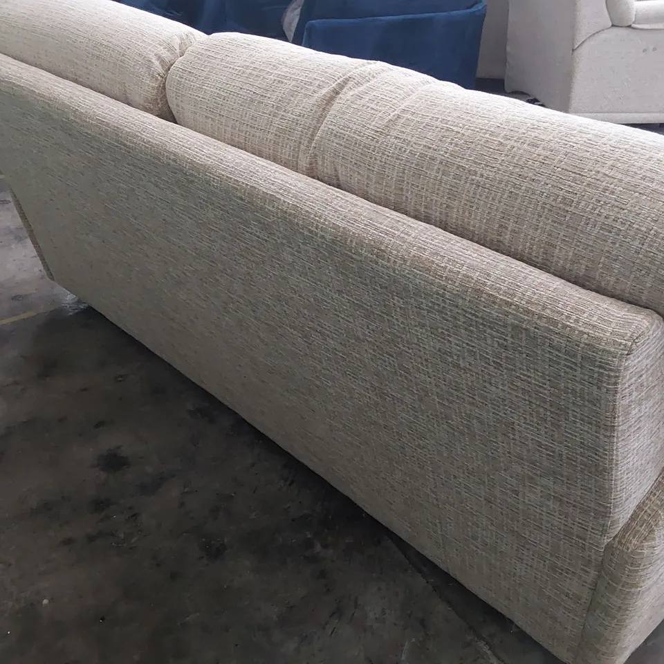 QUALITY BRITISH DESIGNER G PLAN STRATFORD THREE SEATER SOFA WAFFLE CARAMEL FABRIC 