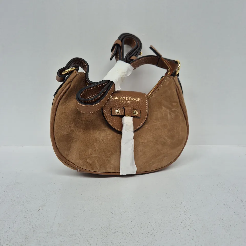 FAIRFAX & FAVOUR BROWN SUEDE HANDBAG – ENGLAND