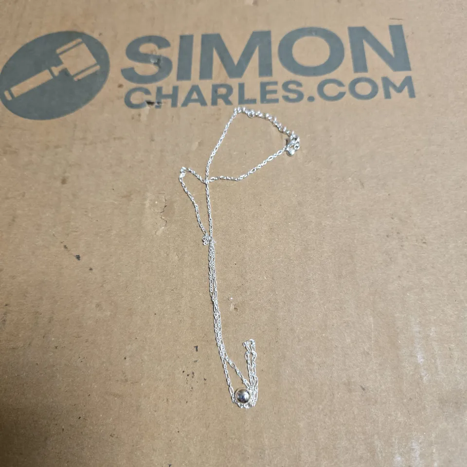 MONICA VINADER NECKLACE - SILVER-TONE CHAIN WITH SMALL PENDANT (BOXED)