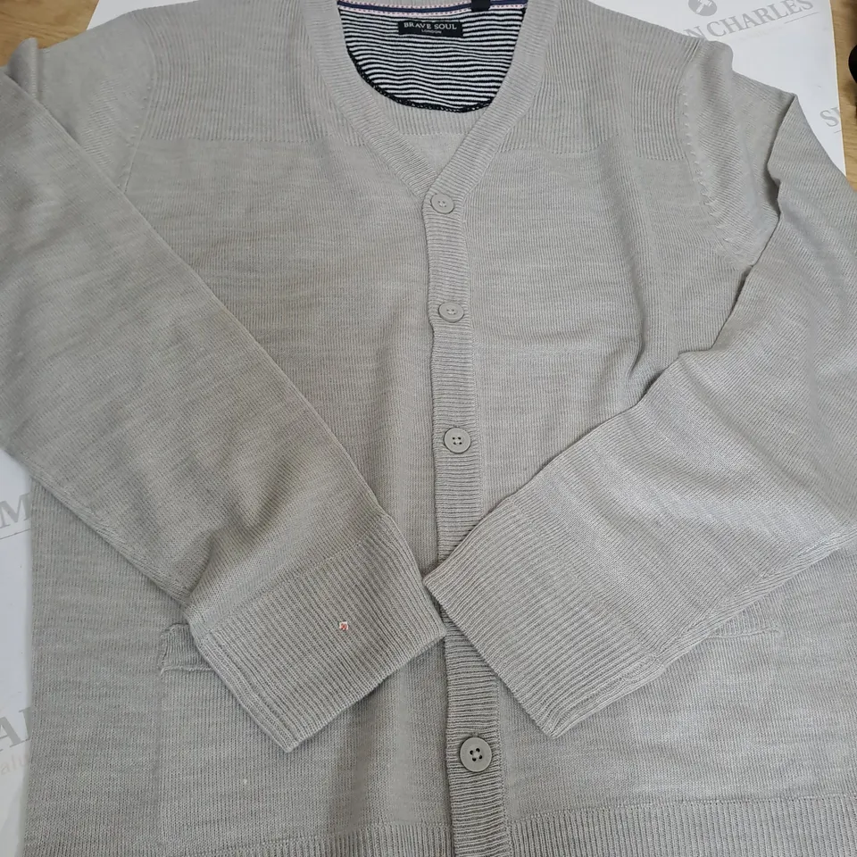 BRAVE SOUL SILVER GREY CARDIGAN SIZE L