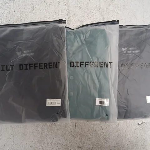 SET OF APPROXIMATELY 10 ASSORTED BUILT DIFFERENT T-SHIRTS/SHIRTS IN VARIOUS COLOURS AND SIZES