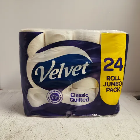 VELVET CLASSIC QUILTED TOILET TISSUE – 24 ROLL JUMBO PACK