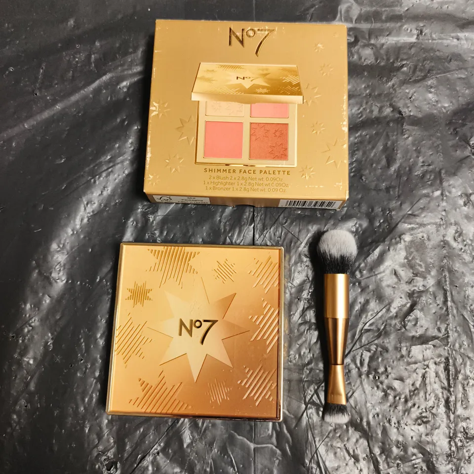 NO7 SHIMMER FACE PALETTE – 4-PAN MAKEUP PALETTE WITH BRUSH