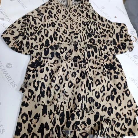 RIVER ISLAND BROWN LEOPARD PRINT DRESS - UK SIZE 16