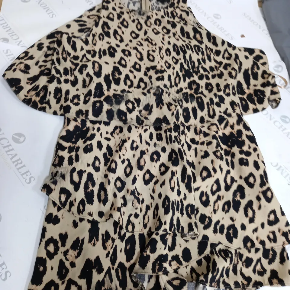 RIVER ISLAND BROWN LEOPARD PRINT DRESS - UK SIZE 16