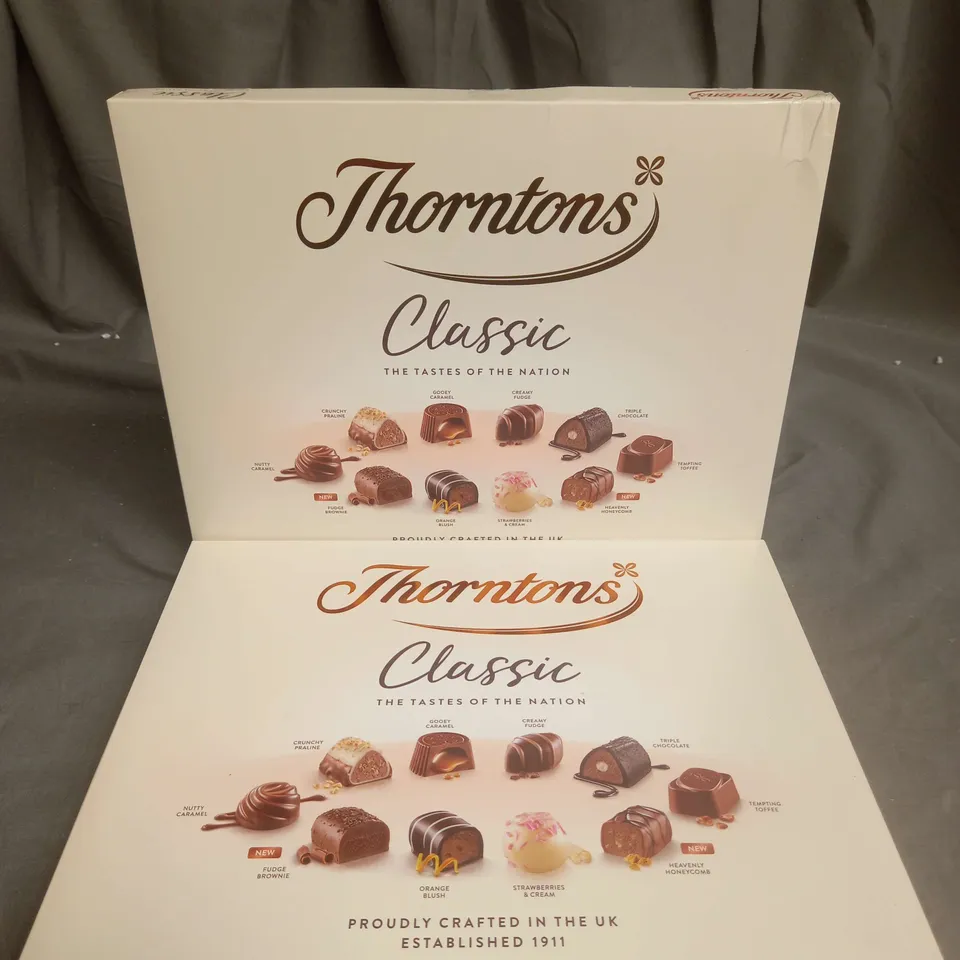 SET OF 2 THORNTONS CLASSIC CHOCOLATE TRAYS - COLLECTION ONLY 