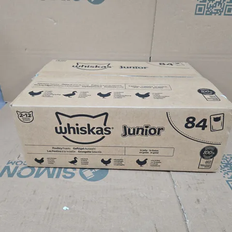 WHISKAS JUNIOR POULTRY SELECTION POUCHES IN JELLY 84 X 85G