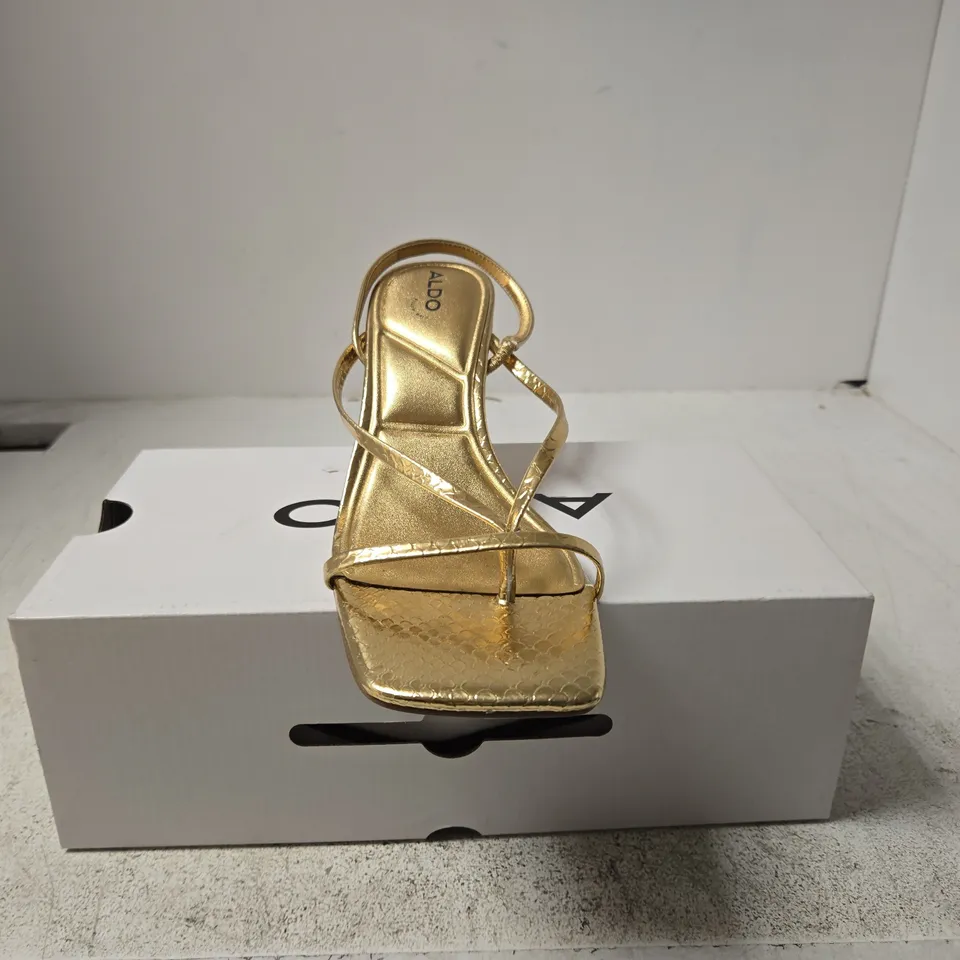 ALDO GOLD STRAPPY HEELED SHOES – WOMEN'S, UK 6 (US 8.5 / EUR 39)