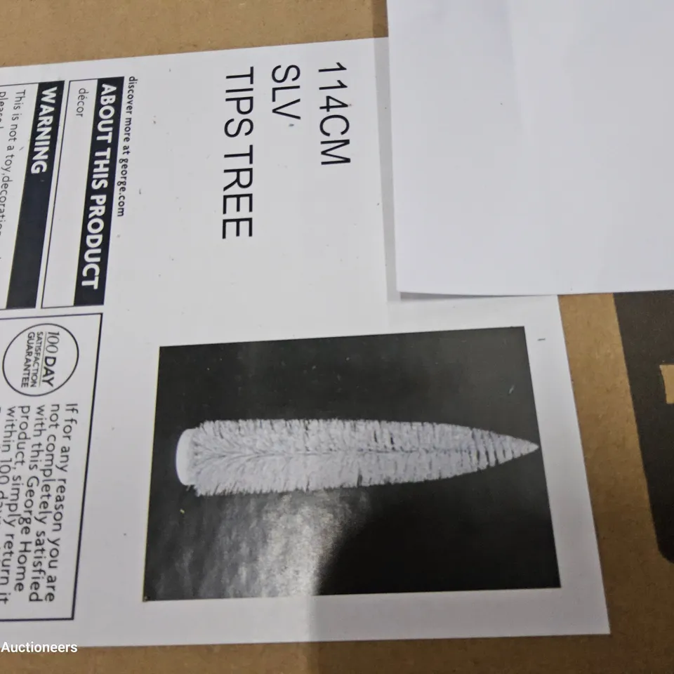 PALLET OF APPROXIMATELY 12 BRAND NEW BOXED 114cm SILVER TIPS TREE