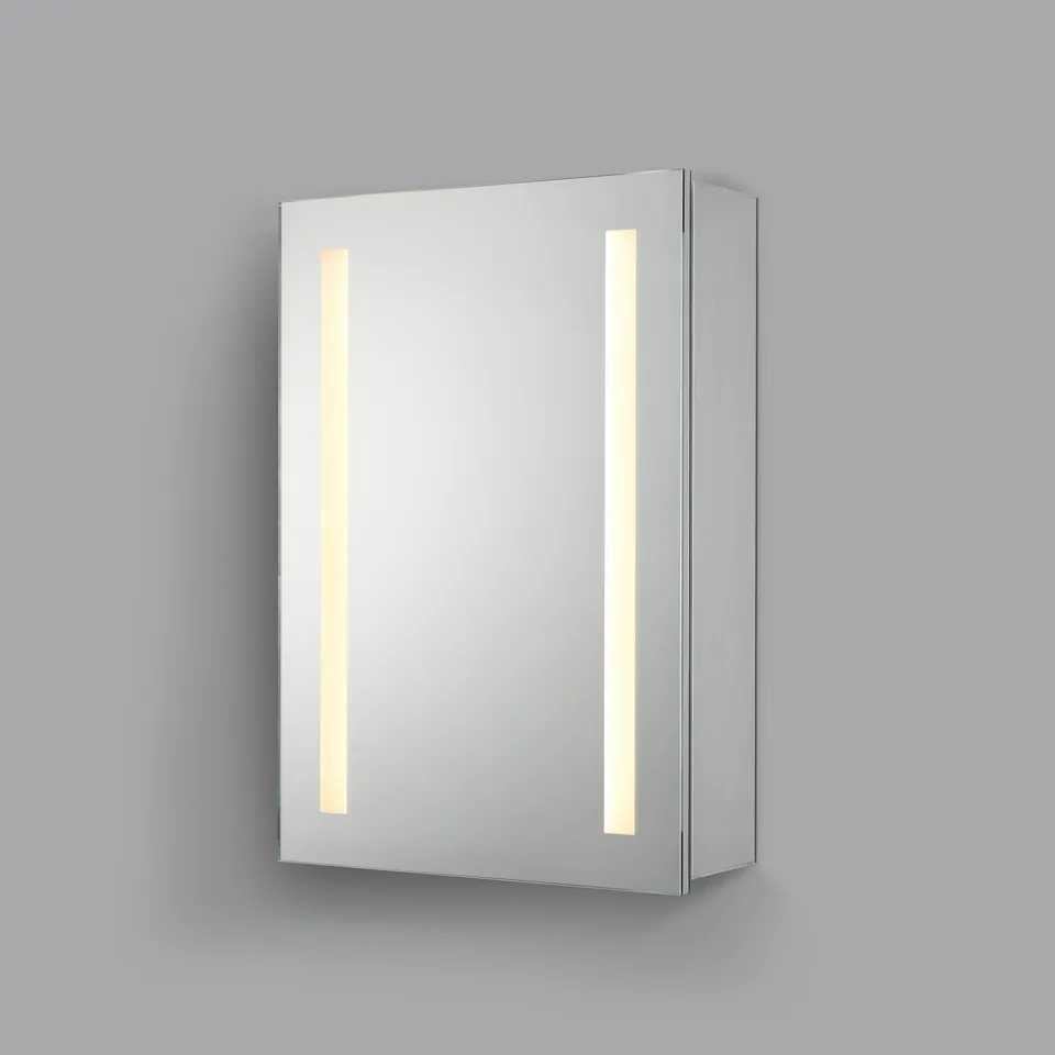 BRAND NEW BOXED PERNIA 500 x 700 SIDE-LIT LED ALUMINIUM MIRROR CABINET - C57.7502 (1 BOX) RRP £570