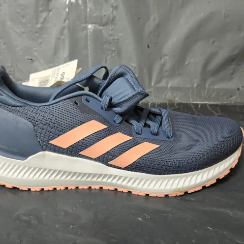UNBOXED PAIR OF ADIDAS SOLAR BLAZE WOMANS TRAINERS IN NAVY/PINK - UK 5