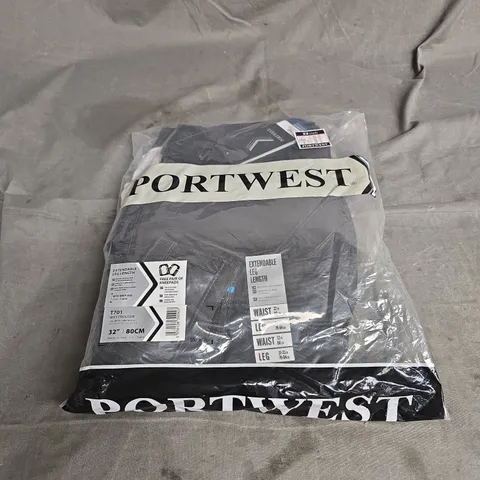 PORTWEST WX3 TROUSERS IN METAL GREY WITH KNEEPADS SIZE 32" REGULAR