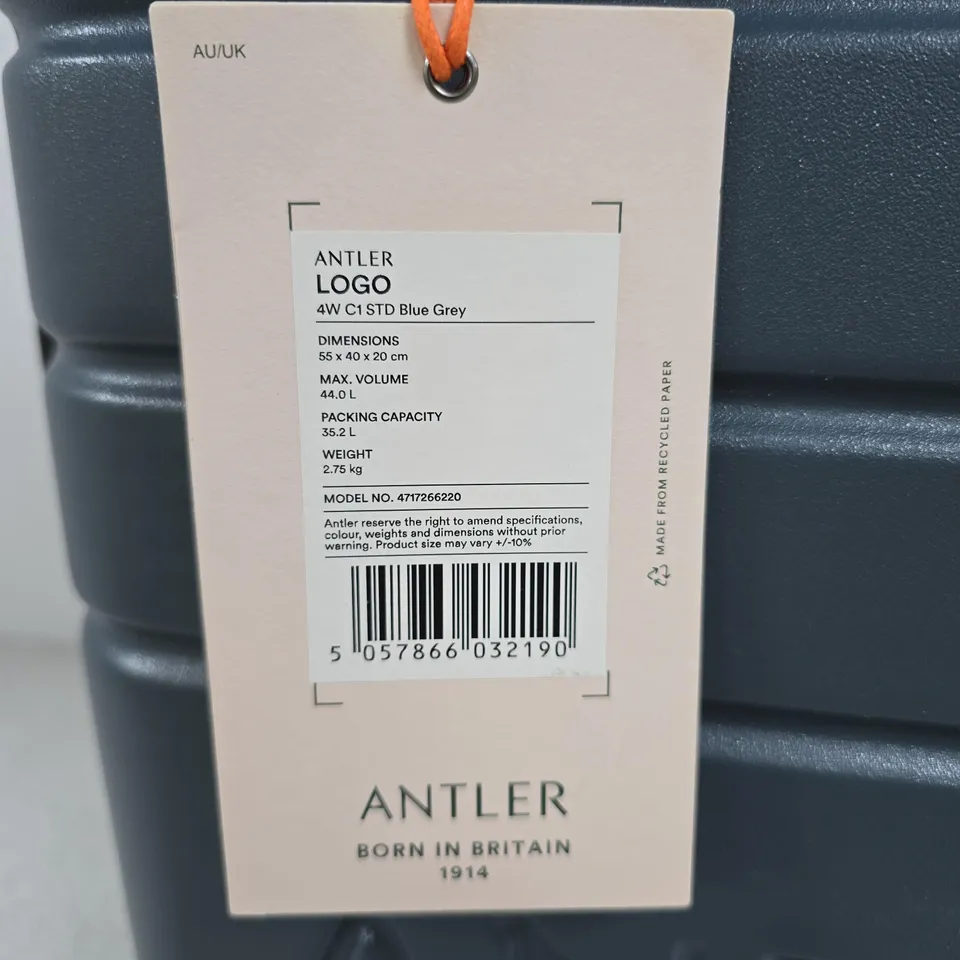 ANTLER BLUE GREY 55 X 40 X 20 CM WHEELIE CASE (LUGGAGE) – WITH TAG