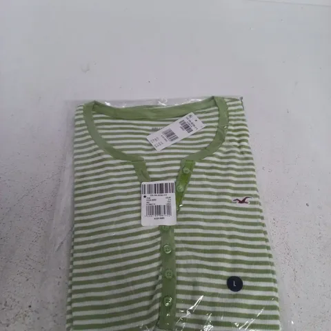 BAGGED HOLLISTER MEN'S STRIPED KNIT CARDIGAN- LARGE