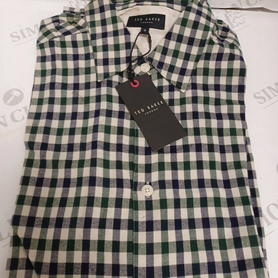 TED BAKER TERLING LONG SLEEVE SHIRT - CHEQUERED - SIZE NOT SPECIFIED.
