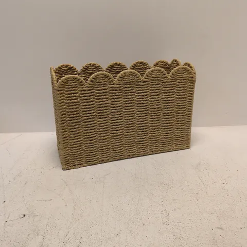 WOVEN STORAGE BASKET / MAGAZINE HOLDER, NATURAL FIBRE