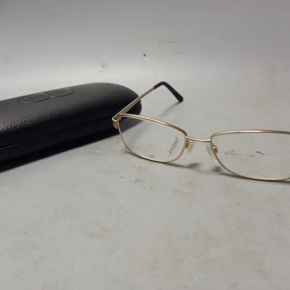 SPECSAVERS PRESCRIPTION SQUARED FRAME GLASSES IN GOLD EFFECT