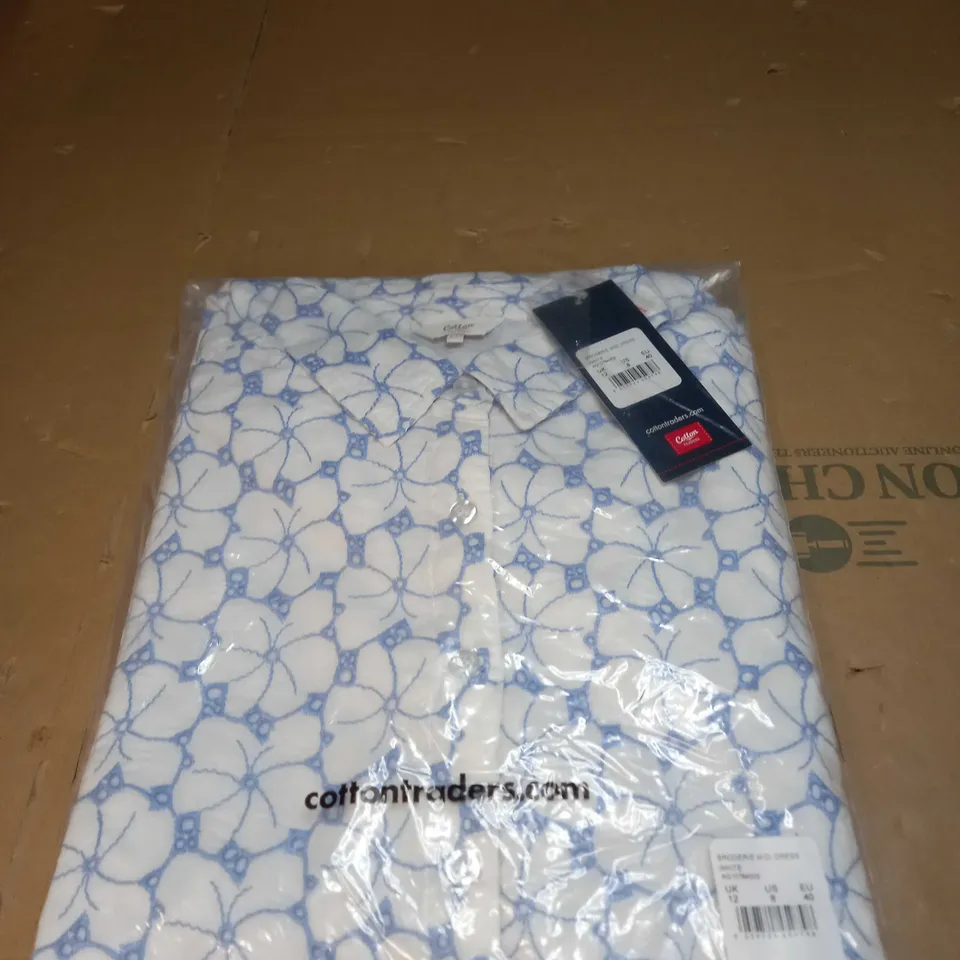 COTTON TRADERS BRODERIE MIDI DRESS SIZE 12