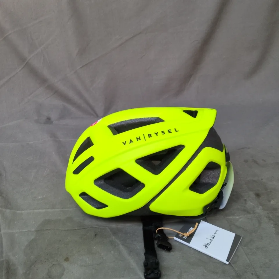 VAN RYSEL CYCLING HELMET – NEON YELLOW, 59–62 CM