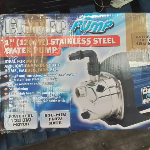 BOXED CLARKE PUMP 1" (1200W) STAINLESS STEEL WATER PUMP
