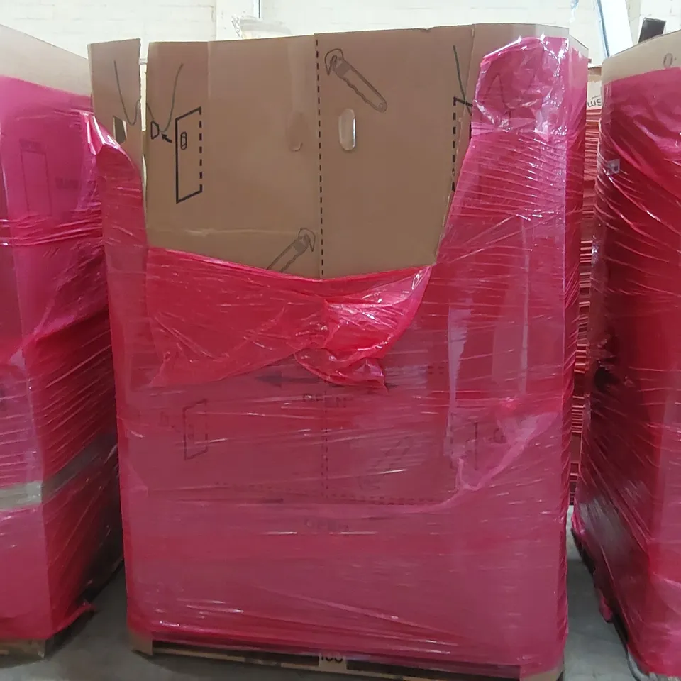 PALLET OF ASSORTED ITEMS INCLUDING: LARGE RUGS, BED RAIL GUARD, MEMORY FOAM CERVICAL PILLOW ECT