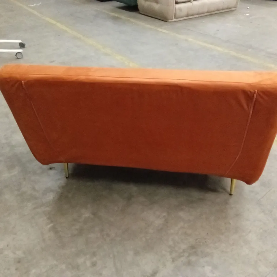 GUILLE 2 SEATER SOFA BED - VELVET ORANGE