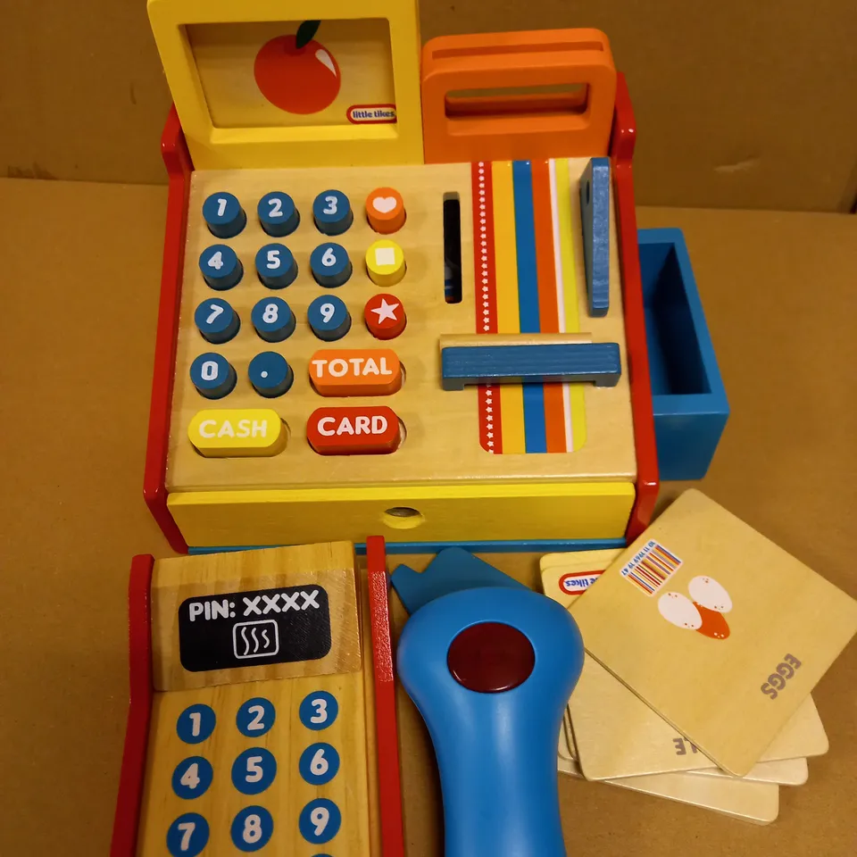LITTLE TIKES WOODEN CASH REGISTER RRP £22.99