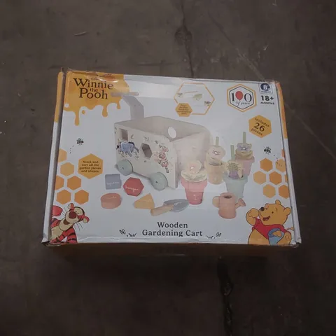BOXED DISNEY WINNIE THE POOH WOODEN GARDENING CART