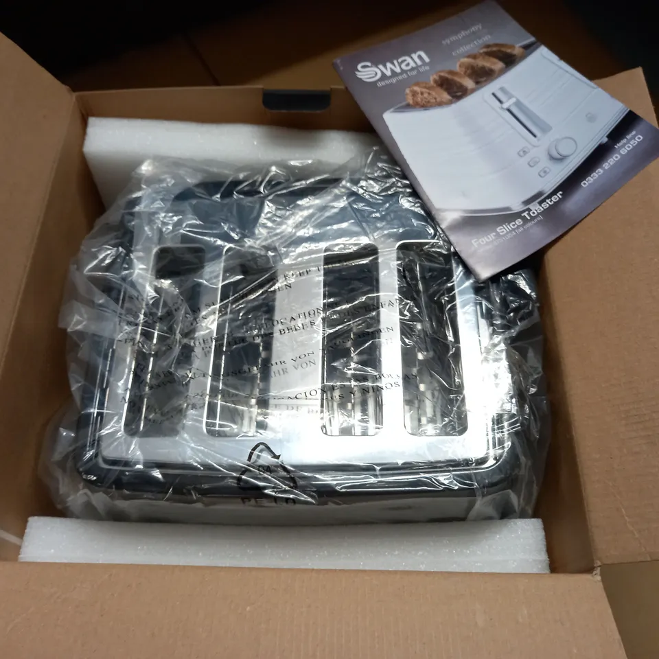 BOXED SWAN 4-SLICE TOASTER - BLACK