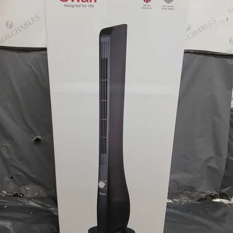 BOXED SWAN TOWER FAN IN BLACK