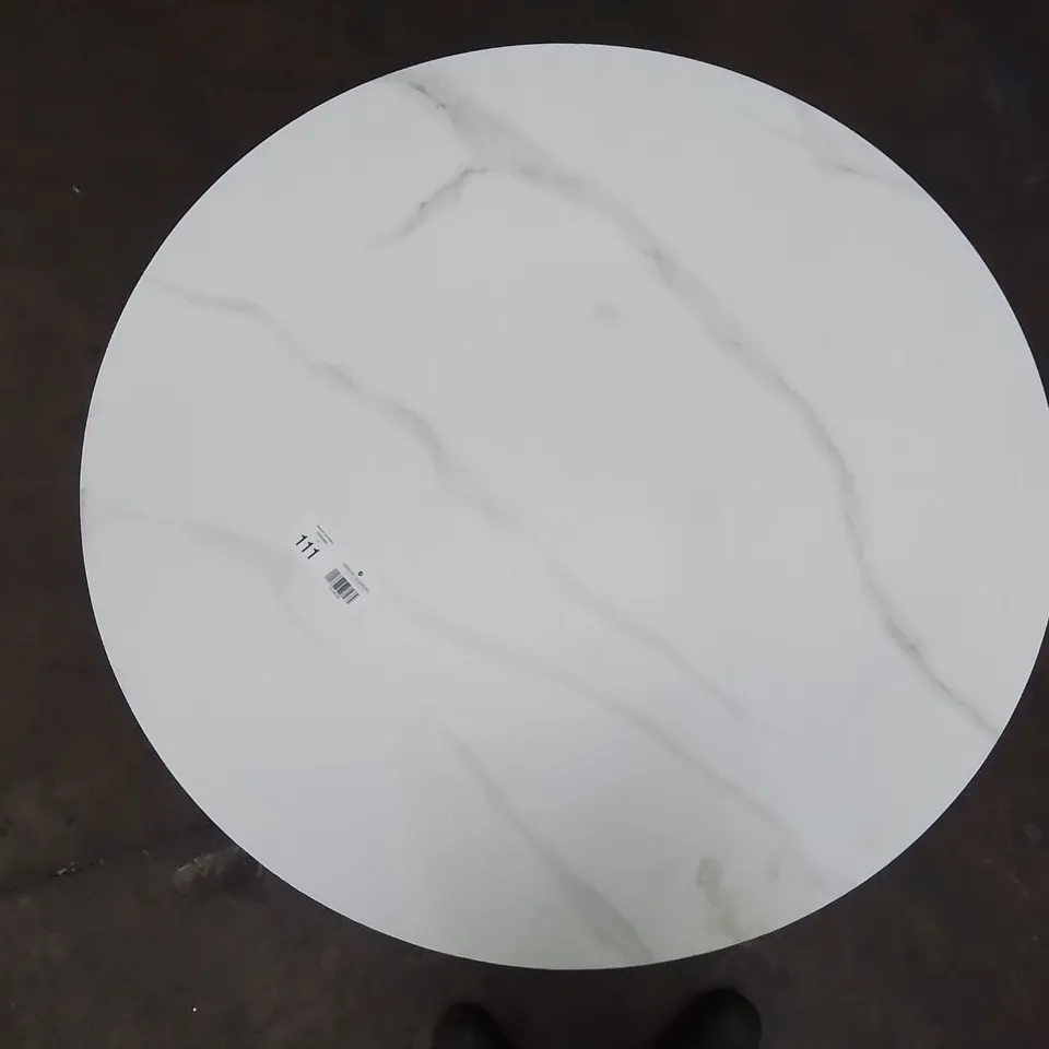 MARBLE TOP CIRCULAR PATIO/GARDEN TABLE
