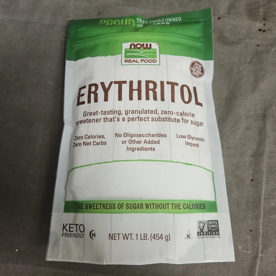 NOW REAL FOOD ERYTHRITOL SUGAR SUBSTITUTE – 1 LB (454 G) – KETO FRIENDLY